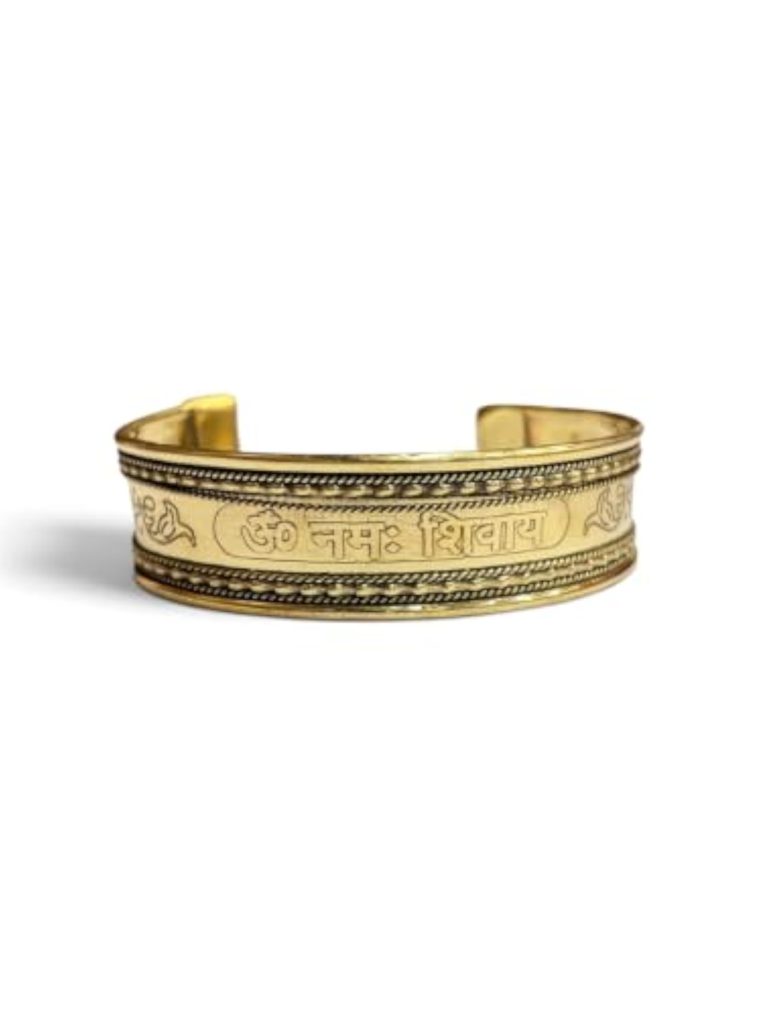 Brass Om Namah Shivaya Cuff Kada Bracelet, Spiritual Gift